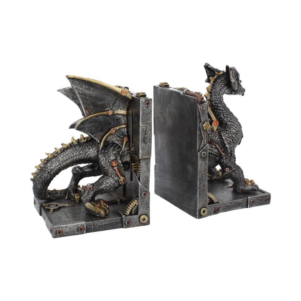 Steampunk Dracus Machina Bookends - Nemesis Now