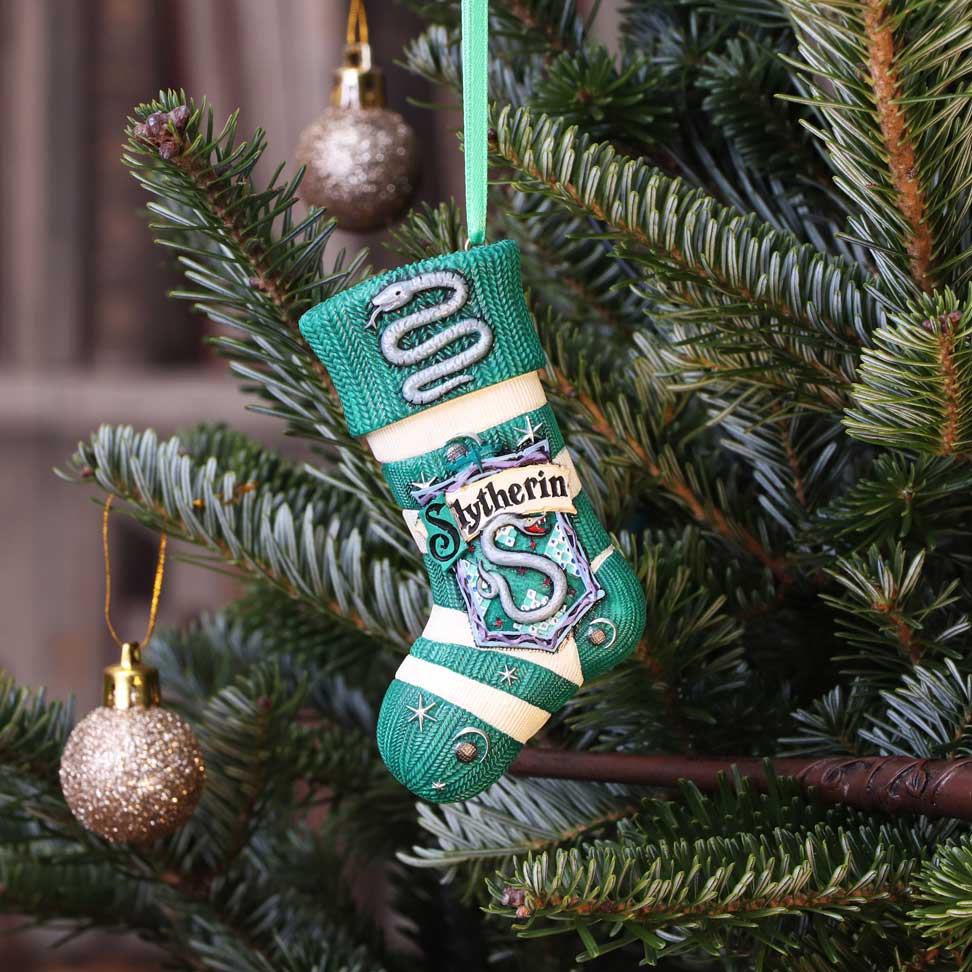 Harry Potter Slytherin Stocking Hanging Ornament - Nemesis Now