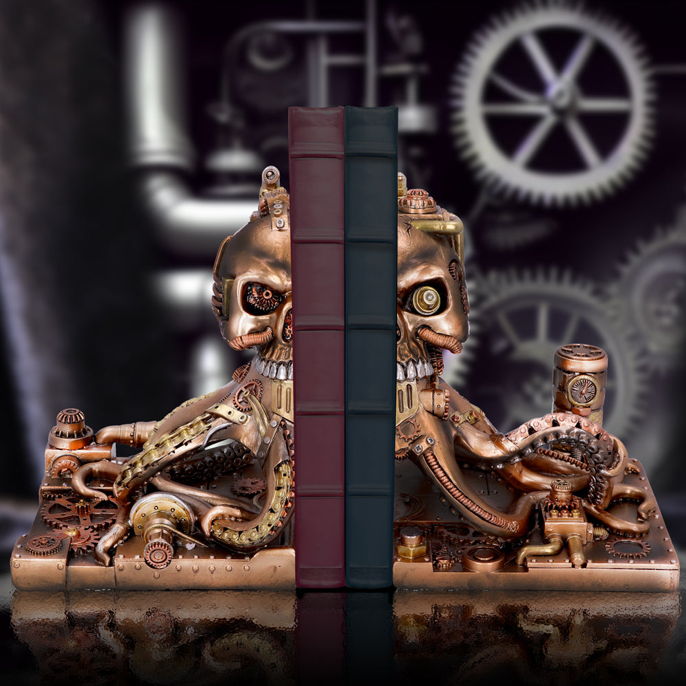 Steampunk Dracus Machina Bookends - Nemesis Now