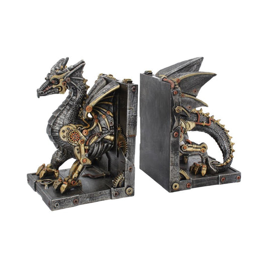 Steampunk Dracus Machina Bookends - Nemesis Now